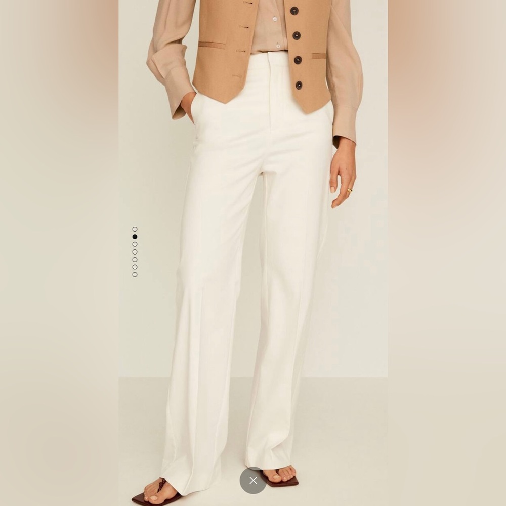 MANGO linen high waisted pants